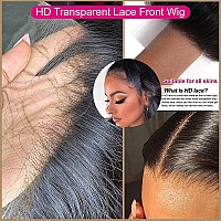 Sihuashow 13X4 Straight Lace Front Wigs Human Hair 180 Density Glueless Hd Transparent Straight Lace Frontal Wigs Human Hair Bl