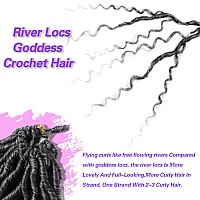 Goddess Locs Crochet Hair 12Inch 6Packs Curly Faux Locs Crochet Hair River Locs Goddess Pre Looped Crochet Braids With Curly Hai