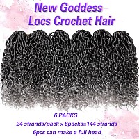 Goddess Locs Crochet Hair 12Inch 6Packs Curly Faux Locs Crochet Hair River Locs Goddess Pre Looped Crochet Braids With Curly Hai