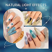 Supwee Reflective Cat Eye Gel Nail Polish Sparkling Holographic Magnetic Nail Polish Gel 9D Cateye Gel Polish Set 12 Colors With