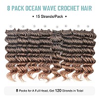 Toyotree Ocean Wave Crochet Hair 9 Inch 8 Packs Ombre Blonde Short Curly Deep Wave Crochet Hair Synthetic Ocean Wave Braiding