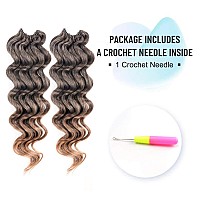 Toyotree Ocean Wave Crochet Hair 9 Inch 8 Packs Ombre Blonde Short Curly Deep Wave Crochet Hair Synthetic Ocean Wave Braiding