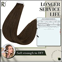 Runature Tape Ins Human Hair Extensions 24 Inch Color 4 Brown Human Hair Tape In Extensions Invisible Pu Tape In Hair Extension