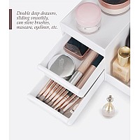 Makeup Desk Cosmetic Storage Box Organizer With Drawers For Dressing Table Vanity Countertop Bathroom Counter Elegant Vanity