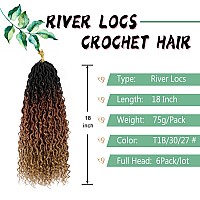 Liyate Goddess Locs Crochet Hair 18 Inch 6 Packs Faux Locs Crochet Hair For Black Women Pre Looped Soft River Locs Crochet Braid