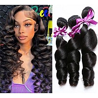 Loose Wave Virgin Hair Bundles Brazilian Hair Loose Wave 3 Bundles 100Gbundle Unprocessed Real Human Hair Weave Extension Doubl