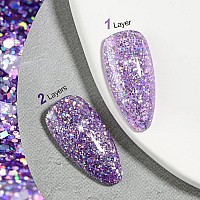 Gaoy Glitter Gel Nail Polish 16Ml Lavender Purple Sparkly Gel Polish Diamond Shiny Glitter Soak Off Uv Gel For Nail Art 1116