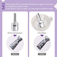 Gaoy Glitter Gel Nail Polish 16Ml Lavender Purple Sparkly Gel Polish Diamond Shiny Glitter Soak Off Uv Gel For Nail Art 1116