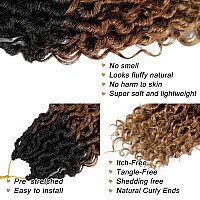 LIYATE Goddess Locs Crochet Hair 10 Inch 6 Packs Faux Locs Crochet Hair for Women Pre Looped Soft River Locs Crochet Braids with Curly Hair Boho Hippie Locs Synthetic Hair Extensions(T1B/30/27)