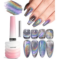 9D Cat Eye Gel Nail Polish Holographic Rainbow Nail Art Gel Polish 15Ml05Fl Oz Galaxy Shiny Nail Polish With Magnetic Stick