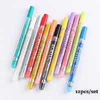 Nail Art Graffiti Pen Set 12Pcs Waterproof Drawing Marker Pen For Nails Neon Enamels Black White Quick Dry Nail Art Painting Pen