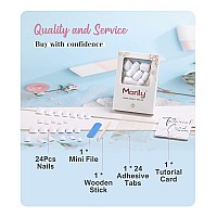 Morily Press On Nails White Fake False Nails Short Square For Women Solid Color Glossy Squoval Stick On Fingernails With Adhe