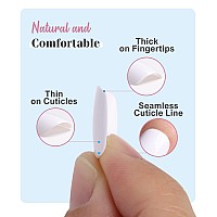 Morily Press On Nails White Fake False Nails Short Square For Women Solid Color Glossy Squoval Stick On Fingernails With Adhe