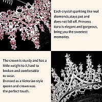 Curasa Pink Crystal Tiaras And Crowns With Comb Princess Crown For Women Rhinestones Wedding Crown For Bride Birthday Crowns For