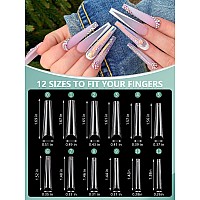 240Pcs Extra Long Coffin Nail Tips Half Cover Clear Nail Tips For Acrylic Nails Professional 12 Sizes Artificial Xl Long False