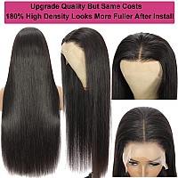 Miss Flower 32Inch Lace Front Wigs Human Hair 180% Density 13x4 HD Transparent Straight Lace Front Wigs Human Hair Pre Plucked Glueless Wigs Human Hair Wigs For Black Women