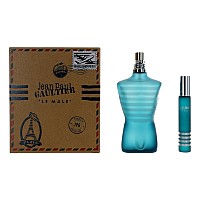 Jean Paul Gaultier Le Male by JPG, 2 Piece Set for Men with Travel Spray