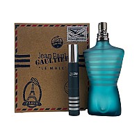 Jean Paul Gaultier Le Male by JPG, 2 Piece Set for Men with Travel Spray