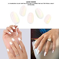 Adora Couture Semi Cured Gel Nail Strips 20Pcs Aurora Iridescent Green To Pink Glaze Gel Nail Strips Gel Nail Wraps Kit For