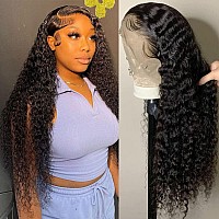 Water Wave Lace Front Wigs Human Hair Pre Plucked Hd Transparent Deep Wave Lace Front Wigs For Black Women 13X4 Wet And Wavy Lac