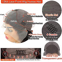 Hd Transparent Pre Plucked 13X4 Water Wave Lace Front Wigs Human Hair With Baby Hair 180 Density Glueless Deep Curly Wigs For B