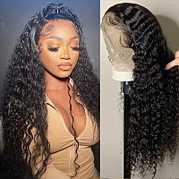 Curly Lace Front Wig Human Hair Water Wave Hd Transparent Lace Front Wigs For Black Women 20Inch Brazilian Virgin Lace Frontal W