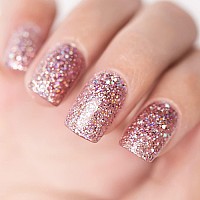 Rarjsm Glitter Gel Nail Polish Light Pink Sparkly Iridescent Rainbow Shimmer Holographic Nail Gel Polish Soak Off Led Uv Curing