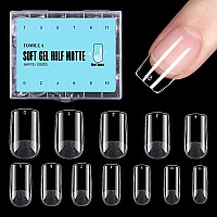 Tomicca Short Square Nail Tips 360Pcs Acrylic Nail Tips 12 Sizes Half Matte Soft Gel Nail Tips Nail Extension Tips For Beginn