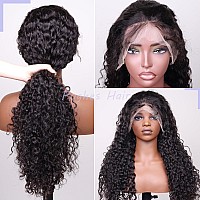 Poghes 13X6 Water Wave Lace Front Wigs Human Hair 180 Density Hd Lace Front Wigs Human Hair Pre Plucked Wigs For Black Women Cu