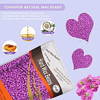 Yovanpur Hard Wax Beads For Hair Removal Waxing Beans For Sensitive Skin Violet 105 Ouncebag With 10Pcs Wax Sticks