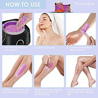 Yovanpur Hard Wax Beads For Hair Removal Waxing Beans For Sensitive Skin Violet 105 Ouncebag With 10Pcs Wax Sticks