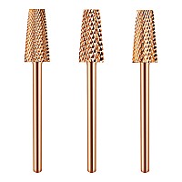 3Pcs Premium 332 Tapered Barrel Carbide Nail Drill Bits Drill Bits For Electric Dremel Drill Machine Nail Art Design Manicu