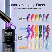 Mizhse Color Changing Nail Polish Pearl Mood Changing Nails Polish Glitter Drawing Shell Thread Soak Off Uv Led Glitter Thermal