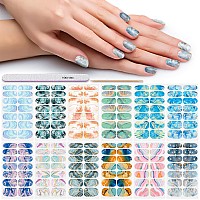 Marble Nail Polish Strips Danneasy 12 Sheets Nail Wraps For Women Gel Nail Strips Self Adhesive Nail Polish Stickers Fingernail