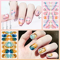 Marble Nail Polish Strips Danneasy 12 Sheets Nail Wraps For Women Gel Nail Strips Self Adhesive Nail Polish Stickers Fingernail