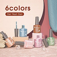 Venalisa Gel Polish Set 6 Colors Popular Nude Pink Blue Green Brown Purple Gel Polish Kit Diy At Home Salon Christmas New Year