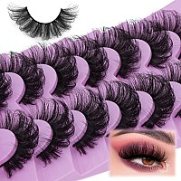 Fluffy Lashes Mink Wispy False Eyelashes Curly Faux Mink Lashes 20Mm Volume Fake Eyelashes 7 Pairs Eye Lashes Multipack By Tooch