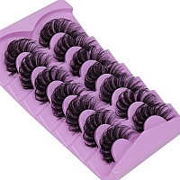 Fluffy Lashes Mink Wispy False Eyelashes Curly Faux Mink Lashes 20Mm Volume Fake Eyelashes 7 Pairs Eye Lashes Multipack By Tooch