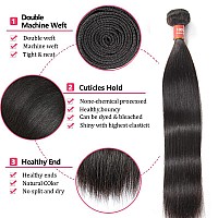 Suifengwu Straight Bundles 16 Inch 1 Bundle Human Hair 100 Unprocessed Brazilian Virgin Human Hair Extensions Double Weft No Sp