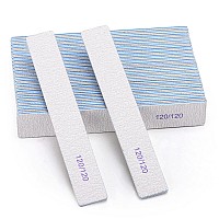 25 Pieces 120 Grit Rectangle Nail Files For Acrylic Nails And Natural Nails Reusable Nail Buffers Double Sided Emery Boards Man