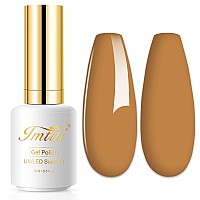 Imtiti Gel Nail Polish, 1 Pcs 0.5 Fl Oz Yellow Brown Gel Nail Polish Soak Off LED U V Nail Gel Polish Neutral Gel Polish DIY Nail Art Starter Manicure Salon Gel Nail Kit for Women Girls