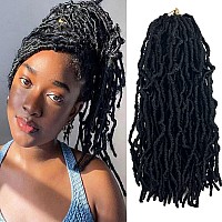 Paraglame Short Faux Locs Crochet Hair 14 Inch Soft Locs 8 Packs Natural Black Prelooped Crochet Hair New Soft Faux Locs Curly