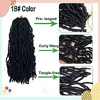 Paraglame Short Faux Locs Crochet Hair 14 Inch Soft Locs 8 Packs Natural Black Prelooped Crochet Hair New Soft Faux Locs Curly