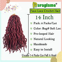 Paraglame Soft New Faux Locs Crochet Hair 14 Inch Soft Locs Crochet Hair Pre Looped Synthetic Curly Wavy Crochet Braids Hair Ex