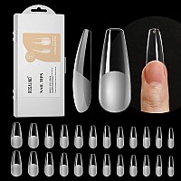 264Pcs Half Matte Long Coffin Soft Fake Nail Tips Rosalind 12 Size Soft Full Cover False Nail Tips Half Matte Long Coffin Gel N