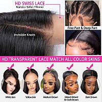 Hoacon 14Inch Bob Wig Human Hair 13X4 Bob Lace Front Wigs For Black Women 180 Density Straight Bob Wig Hd Transparent Lace Fron