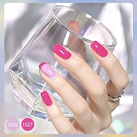 Gaoy 42 Pcs Gel Nail Polish Kit Pink White Red Jelly Nude Colors All Seasons Gel Nail Polish Set With Glossy Matte Top Coat A