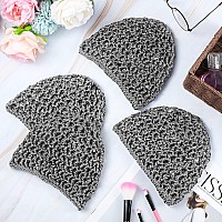 4 Pieces Mesh Crochet Hair Net Rayon Knit Snood Hat Thick Short Women Hairnet Snoods Cover Ornament For Sleeping Gray