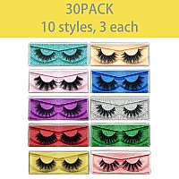 Lashes Bulk Christmas Gift Mikiwi 30 Pack Eyelashes 1318Mm 5D Fake Mink Eyelashes Wholesale Fluffy Natural Volume Eye Lashes