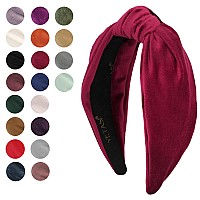 Yetasi Headbands For Women Are Classy Rose Red Velvet Knotted Headband For Women Is Chic Fashion Designer Top Knot Head Band